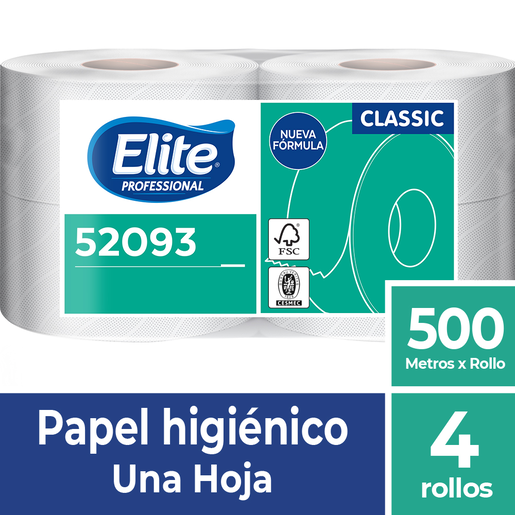 Papel Higiénico Elite Jumbo Económico 500 Mts. x 4