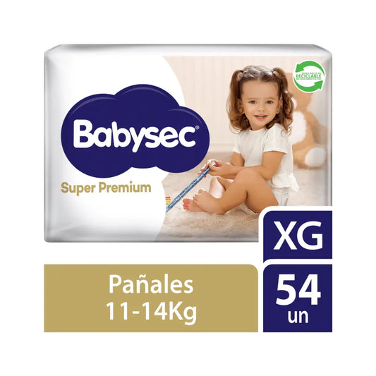 Pañales Babysec Super Premium Talla XG Paquete x 54 unidades